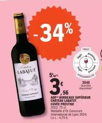 E.Leclerc CHÂTEAU LABATUT CUVÉE PRESTIGE offre