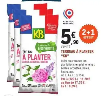 E.Leclerc TERREAU À PLANTER “KB” offre