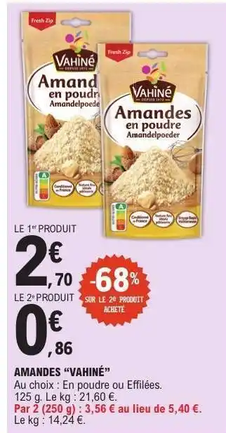 E.Leclerc Amandes Vahiné offre