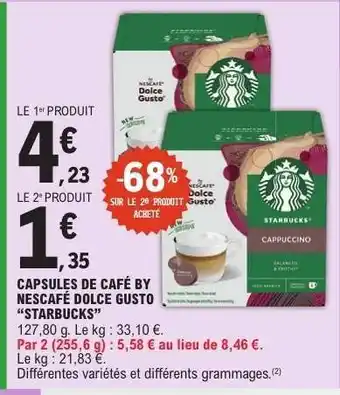 E.Leclerc CAPSULES DE CAFÉ BY NESCAFÉ DOLCE GUSTO 'STARBUCKS' offre