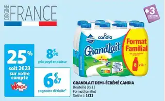 Auchan Grandlait Demi-Écrémé Candia offre