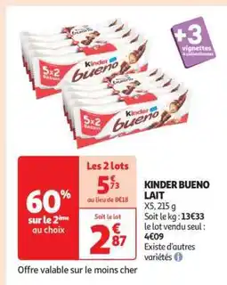 Auchan Kinder Bueno Lait offre