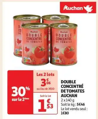 Auchan Double Concentré De Tomates Auchan offre