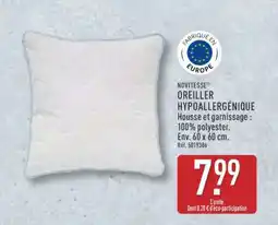 ALDI OREILLER HYPOALLERGÉNIQUE offre