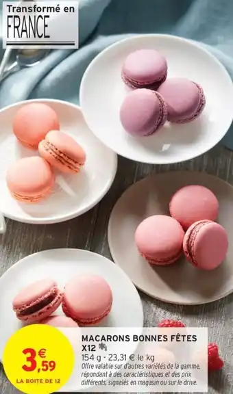 Intermarché Macarons bonnes fêtes x12 offre