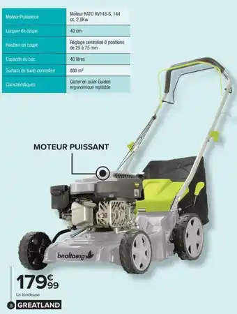 Carrefour Tondeuse thermique tractée 144cc offre