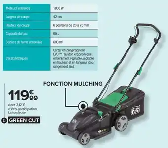 Carrefour Tondeuse électrique 1800 W offre