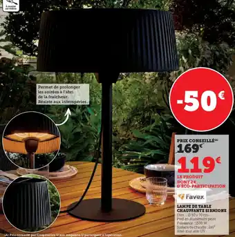 Hyper U Lampe de table chauffante sirmione offre