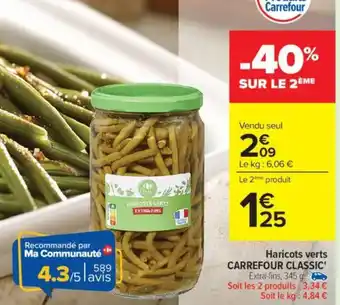 Carrefour Haricots verts carrefour classic offre