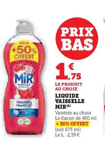 U Express Liquide vaisselle mir offre