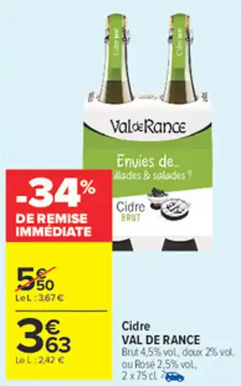 Carrefour Market VAL DE RANCE Cidre offre