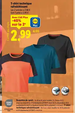 Lidl T-shirt technique rafraîchissant offre