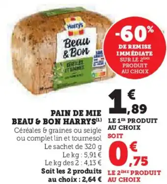 Hyper U HARRYS Pain de mie beau & bon offre
