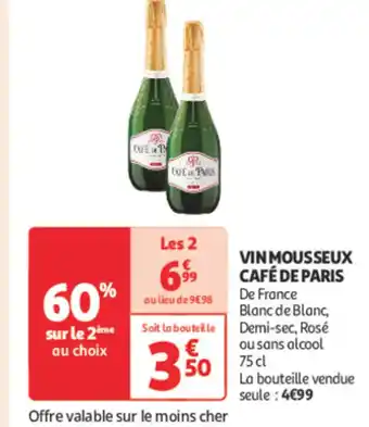 Auchan Vin Mousseux Cafe De Paris offre