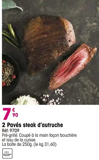 Croque Gel 2 Pavés steak d'autruche offre