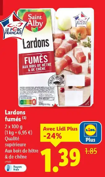 Lidl SAINT ALBY Lardons fumés offre