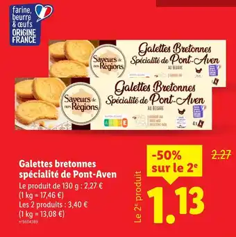 Lidl SAVEURS DE NOS RÉGIONS Galettes bretonnes spécialité de Pont-Aven offre