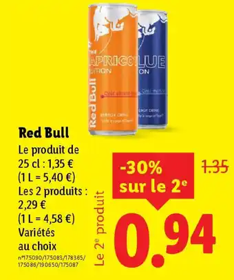 Lidl RED BULL offre