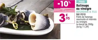 Croque Gel Rollmops au vinaigre bourgain & fils offre