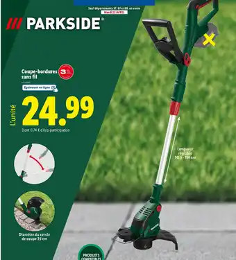 Lidl PARKSIDE Coupe-bordures sans fil offre