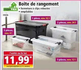 Norma TOPTEX Boîte de rangement offre