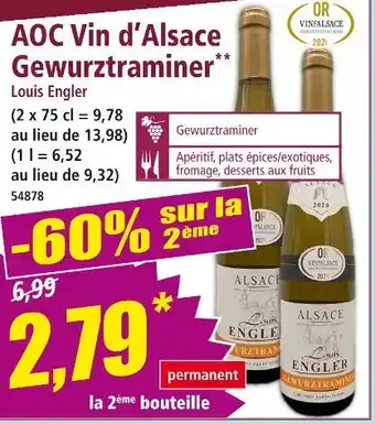 Norma LOUIS ENGLER Aoc vin d'alsace gewurztraminer offre