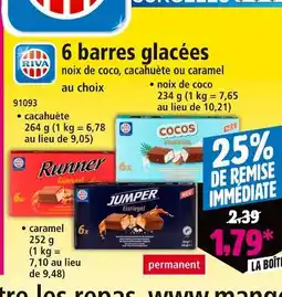 Norma Riva 6 barres glacées offre