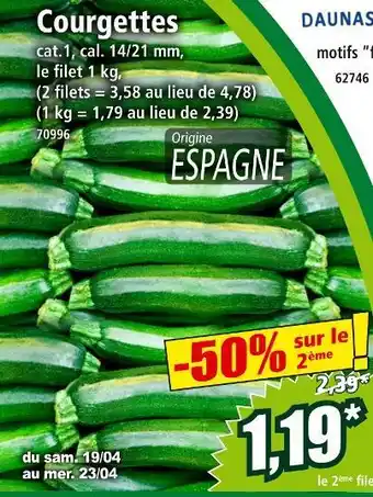 Norma Courgettes offre