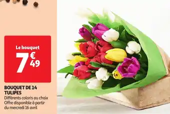 Auchan Bouquet de 14 tulipes offre