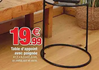 Bazarland Table D'appoint Avec Poignée offre