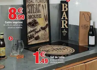 Bazarland Cadre Imprimé, Set De Table offre