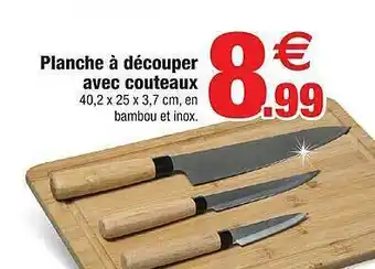 Bazarland Planche à Découper Avec Couteaux offre