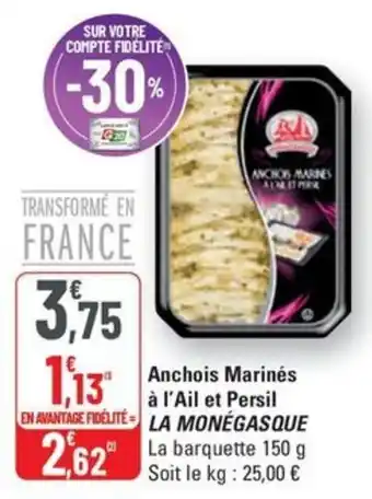 G20 Anchois marinés à l'ail et persil la monegasque offre