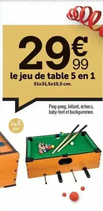 Centrakor Le Jeu De Table 5 En 1 offre