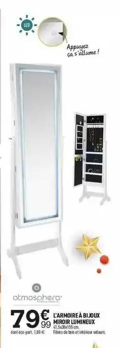 Centrakor L'armoire à Bijoux Miroir Lumineux offre