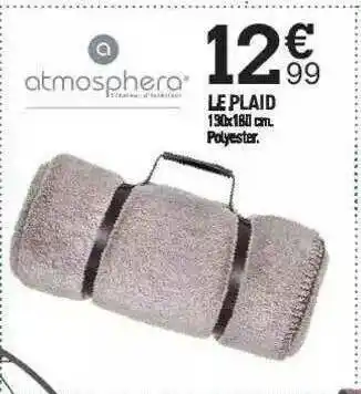 Centrakor Le Plaid 190 X 180 Cm Atmosphera offre