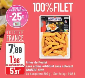 G20 Frites de poulet sans arôme artificiel sans colorant maître coq offre