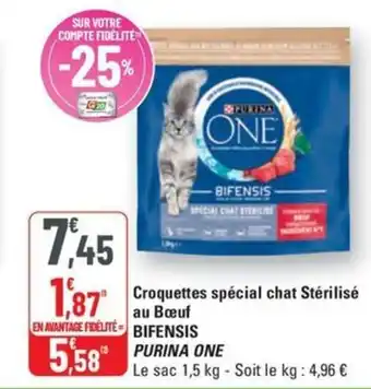 G20 Croquettes spécial chat stérilisé au bœuf bifensis purina one offre