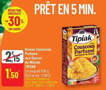 G20 Graine couscous parfumé aux épices du monde tipiak offre