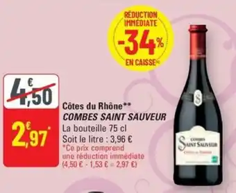 G20 Côtes du rhône combes saint sauveur offre