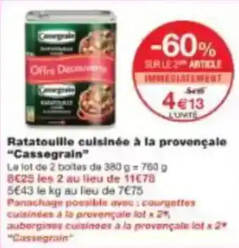 Monop' Ratatouille cuisinée à la provençale cassegrain offre