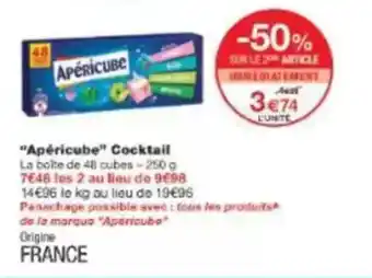 Monop' Apéricube cocktail offre