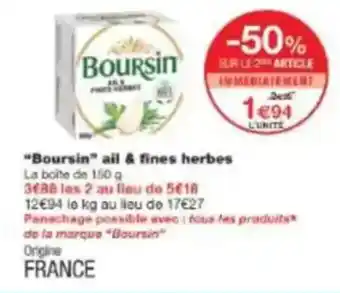 Monop' Boursin ail & fines herbes offre