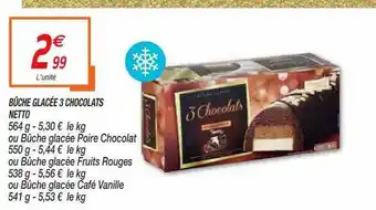 Bûche Glacée 3 Chocolats Netto