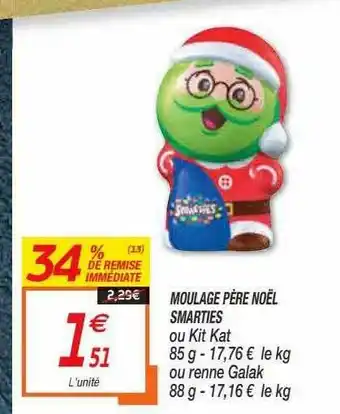 Netto Moulage Père Noël Smarties offre