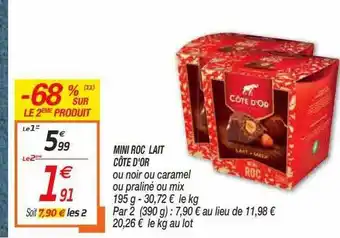 Netto Mini Roc Lait Côte D'or offre