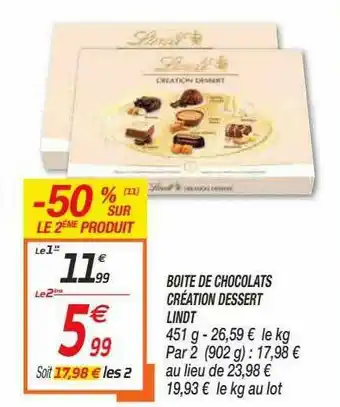 Netto Boîte De Chocolats Création Dessert Lindt offre
