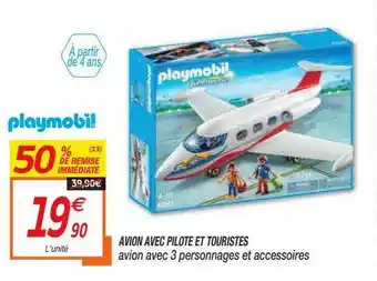 Netto Avion Avec Pilote Et Touristes Playmobil offre