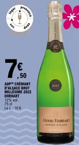 E.Leclerc Aop crémant d'alsace brut millėsime 2022 ehrhart offre