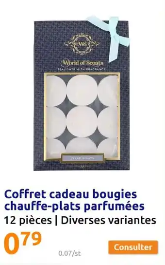 Action Coffret cadeau bougies chauffe-plats parfumées offre